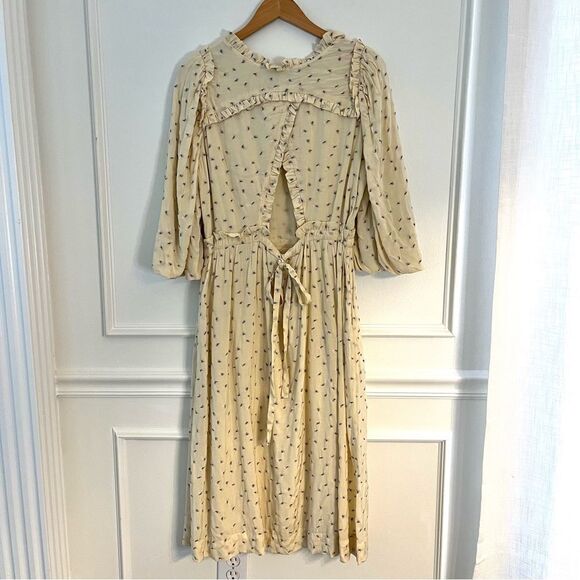 Munthe Curtis Open Back Embroidered Floral Midi Dress, Size 6 (EU 36) - Picture 13 of 15